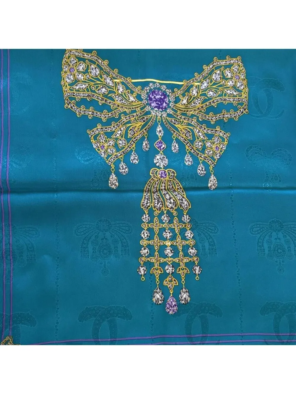 Must De Cartier Silk Scarf 33 In. With Box